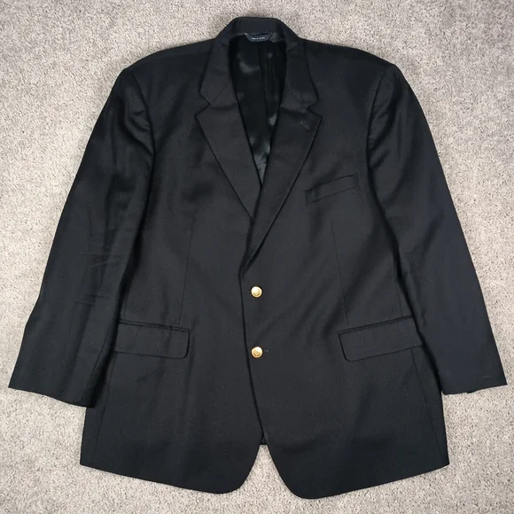 Brooks Brothers BrooksEase Black Wool Mens Blazer 50R - Picture 2 of 15